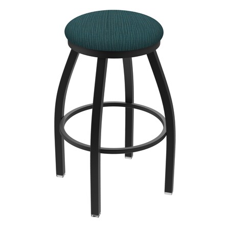 Holland Bar Stool Co 30" Swivel Bar Stool, Black Wrinkle, Graph Tidal Seat X802